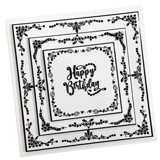Craft Buddy All Kinds Of Birthday Greetings Crystal Art A6 Scrapbook Stamp Set New