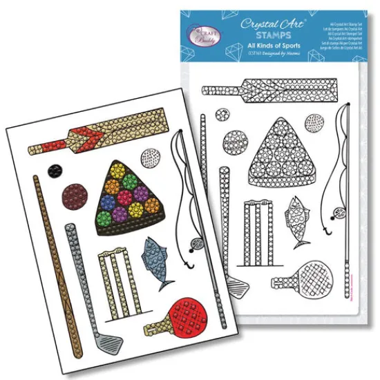 Craft Buddy "All Kinds Of Sports" Crystal Art A6 Stamp Set Sale