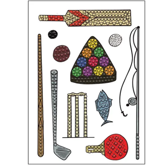 Craft Buddy "All Kinds Of Sports" Crystal Art A6 Stamp Set Sale