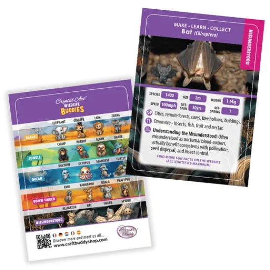 Craft Buddy Bat Crystal Art Wildlife Buddies Hot