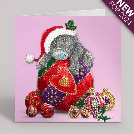 Craft Buddy "Bauble Bliss" Tatty Teddy Crystal Art Card Clearance