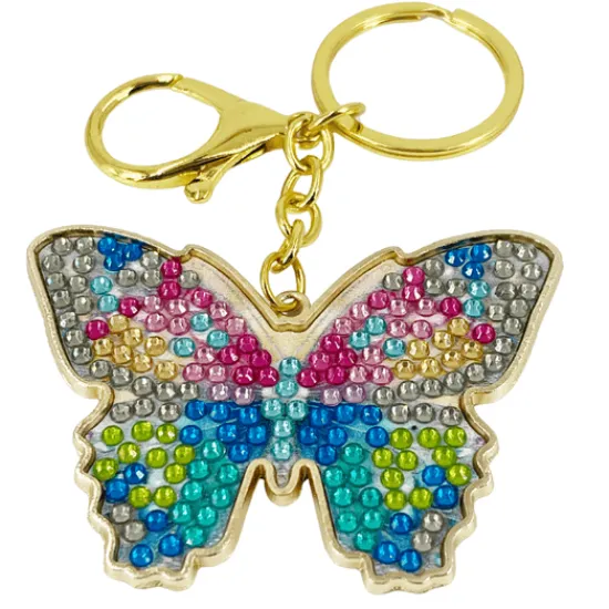 Craft Buddy Bella Butterfly Crystal Art Metal Keyring Kit Sale