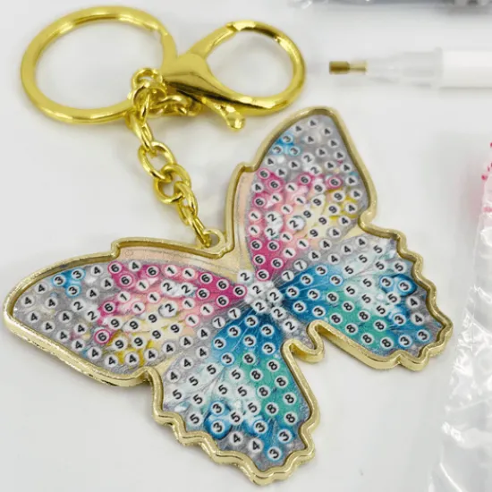 Craft Buddy Bella Butterfly Crystal Art Metal Keyring Kit Sale
