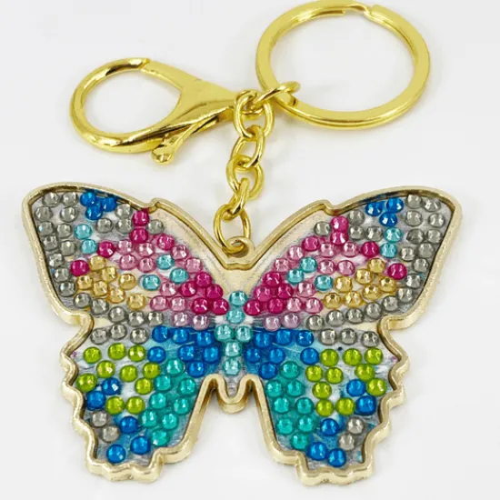Craft Buddy Bella Butterfly Crystal Art Metal Keyring Kit Sale