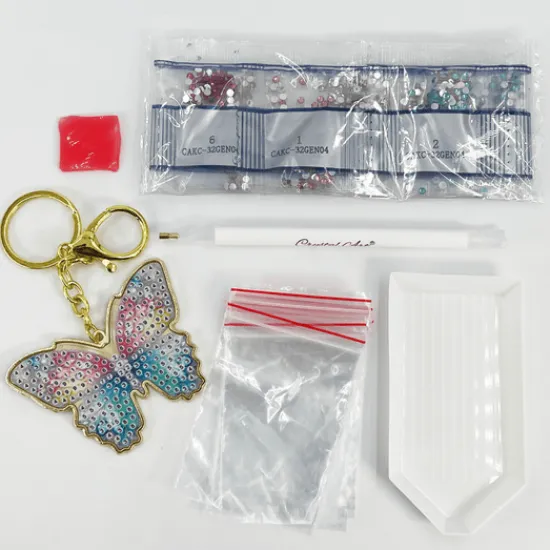 Craft Buddy Bella Butterfly Crystal Art Metal Keyring Kit Sale
