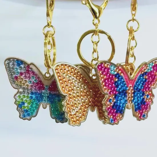 Craft Buddy Bella Butterfly Crystal Art Metal Keyring Kit Sale