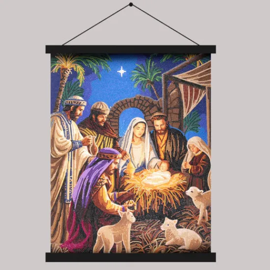 Craft Buddy "Birth Of Christ" Crystal Art Scroll Kit 40x50cm Hot