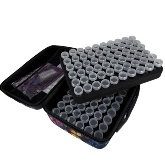 Craft Buddy Butterflies Crystal Art Storage Case - 120 Bottles New