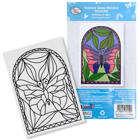 Craft Buddy "Butterfly Of Light” Stained Glass Window A6 Stamp Set Discount
