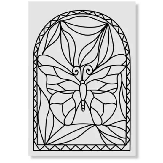 Craft Buddy "Butterfly Of Light” Stained Glass Window A6 Stamp Set Discount
