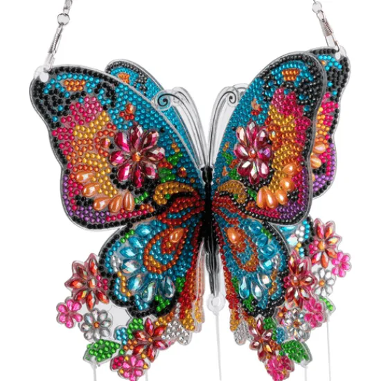 Craft Buddy "Butterfly Wind Chime" Crystal Art Wooden Hanging Decoration New