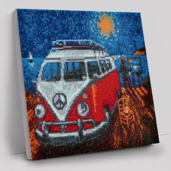 Craft Buddy "Camper Van Go" Crystal Art Canvas Kit 30x30cm Sale