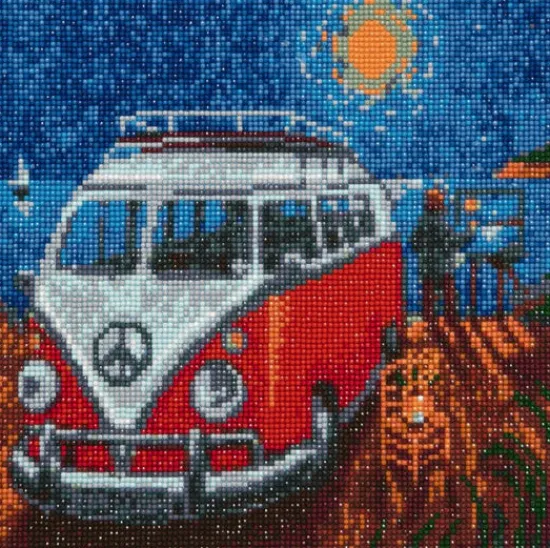 Craft Buddy "Camper Van Go" Crystal Art Canvas Kit 30x30cm Sale