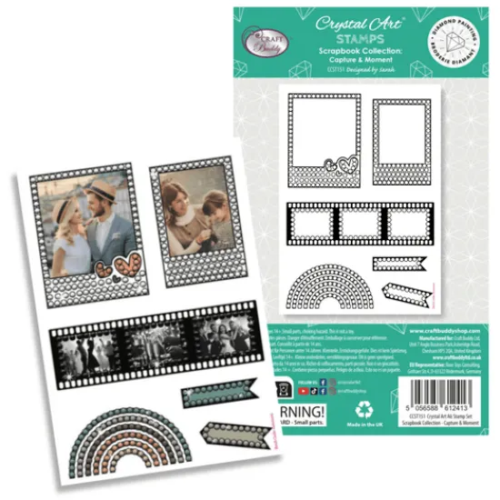 Craft Buddy Capture & Moment Crystal Art A6 Scrapbook Stamp Set Best