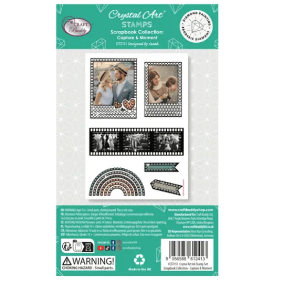 Craft Buddy Capture & Moment Crystal Art A6 Scrapbook Stamp Set Best
