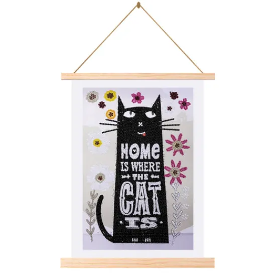 Craft Buddy "Cat At Home" Mini Crystal Art Scroll Kit Clearance