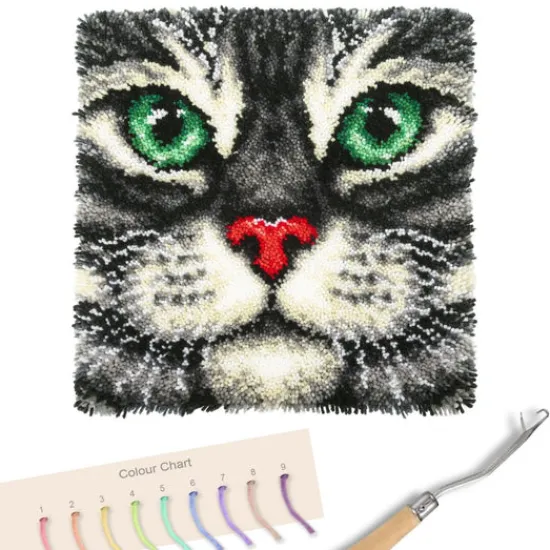 Craft Buddy "Cat" Latch Hook Rug Kit 53.5*53.5cm Sale