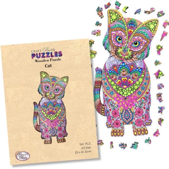Craft Buddy "Cat" Wooden Puzzle A3 Discount