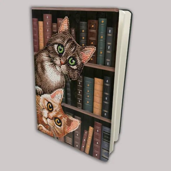 Craft Buddy "Cats In The Library" Crystal Art Notebook Online