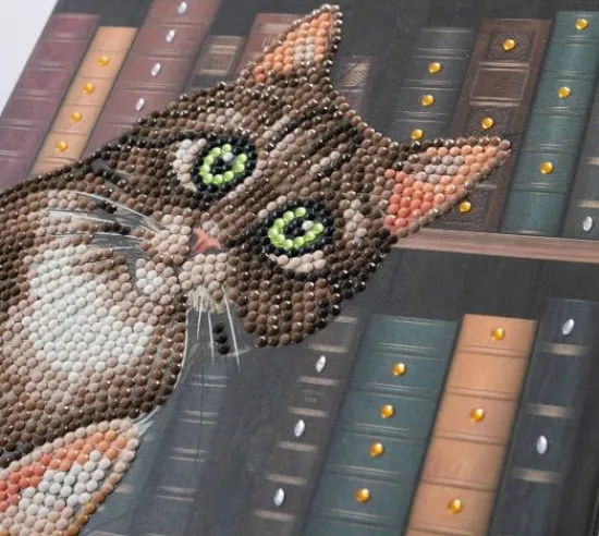 Craft Buddy "Cats In The Library" Crystal Art Notebook Online