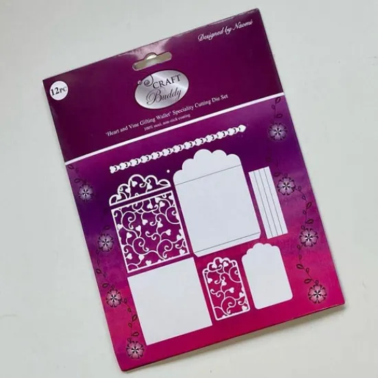 Craft Buddy CBD52: Heart and Vine Gifting Wallet Die Set New