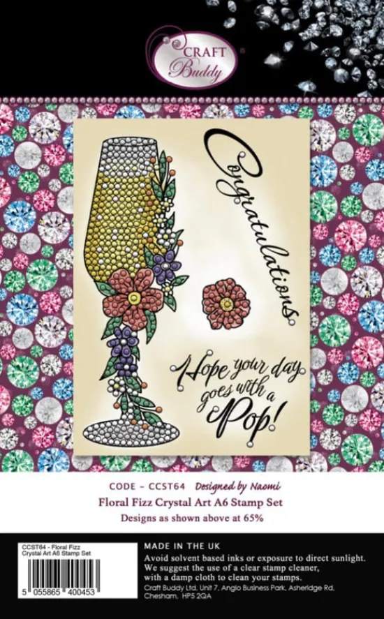 Craft Buddy CCST64: Crystal Art A6 Stamp Set - Floral Fizz Discount