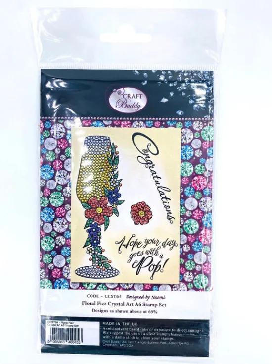 Craft Buddy CCST64: Crystal Art A6 Stamp Set - Floral Fizz Discount