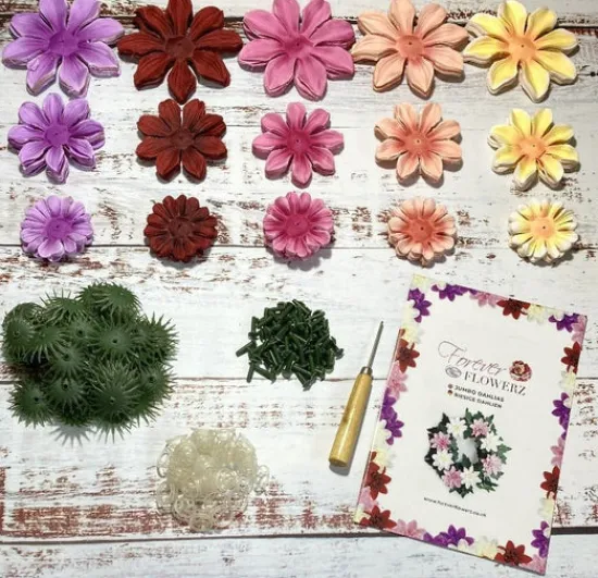 Craft Buddy "Celebration Jumbo Dahlias" Forever Flowerz approx 100 New