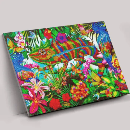 Craft Buddy "Chameleon Jungle" Crystal Art Canvas Kit 40x50cm Discount