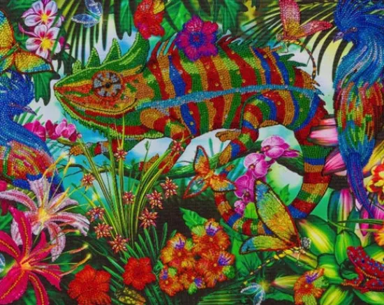 Craft Buddy "Chameleon Jungle" Crystal Art Canvas Kit 40x50cm Discount