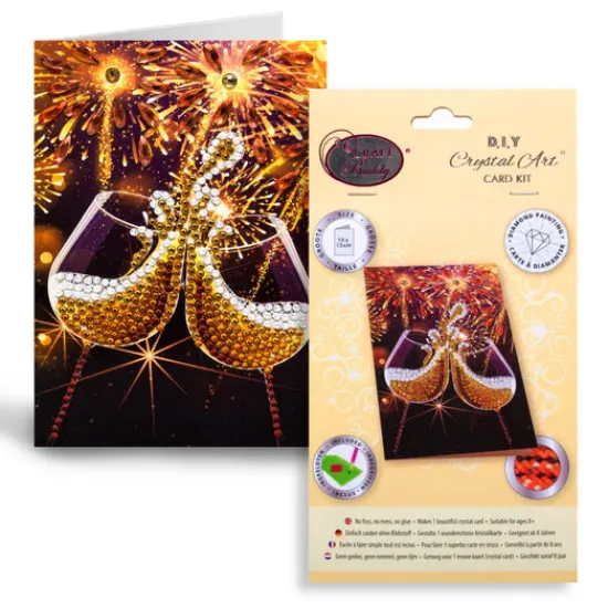 Craft Buddy "Champagne Celebration" Crystal Art Card 10x15cm New