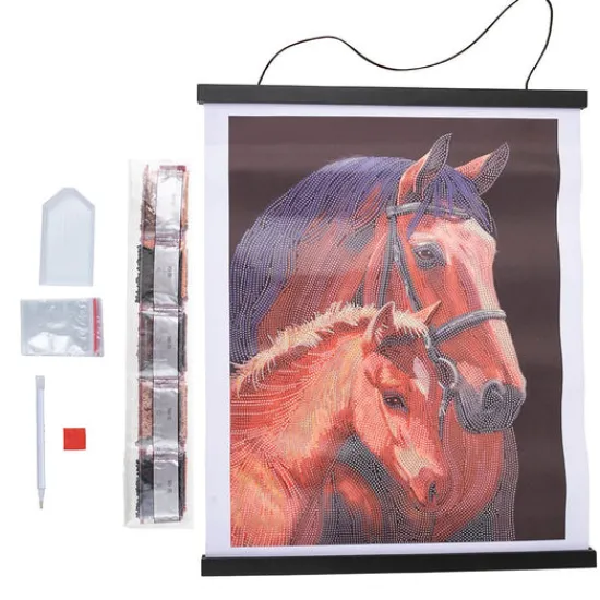 Craft Buddy "Chestnut Mares" Crystal Art Scroll Kit 35x45cm Fashion