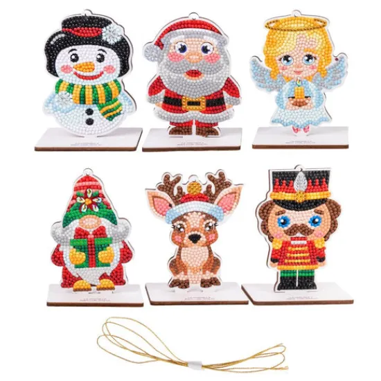 Craft Buddy "Christmas Buddies" Crystal Art Hanging Decorations Set of 6 Best