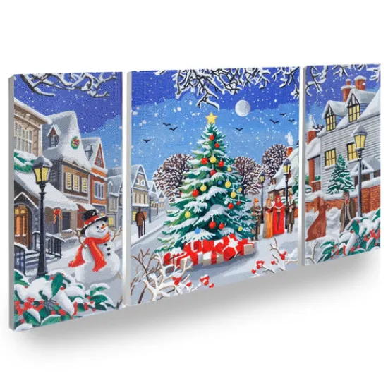 Craft Buddy "Christmas" Crystal Art Canvas Triptych Set of 3 Sale