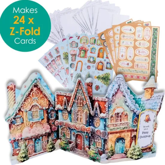 Craft Buddy Christmas Gingerbread House Card Making Kit x 24 Cards New