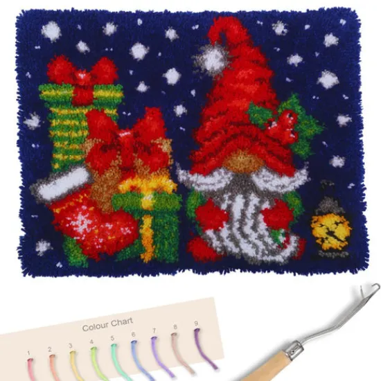 Craft Buddy "Christmas Gnome" Latch Hook Rug 48x64cm Online