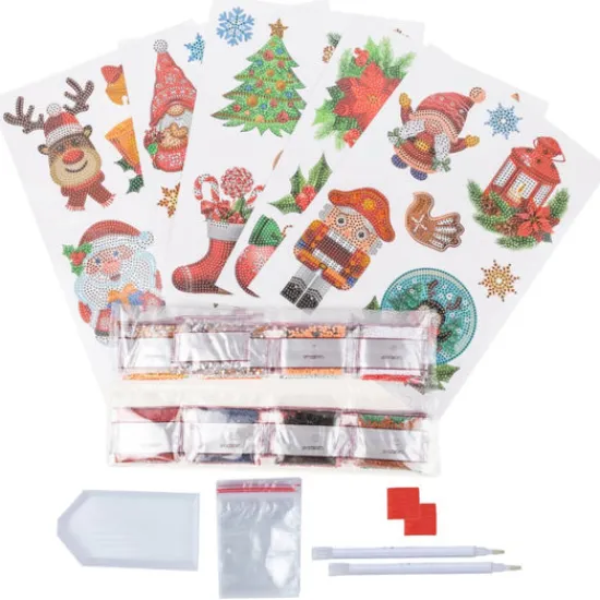 Craft Buddy "Christmas Joy" Crystal Art Wall Sticker Set x39 Clearance
