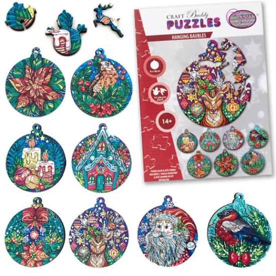 Craft Buddy "Christmas" Laser Cut Puzzle Baubles kit Sale