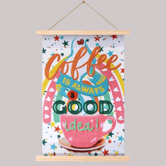 Craft Buddy Coffee Mini Crystal Art Scroll Kit 20x30 Fashion
