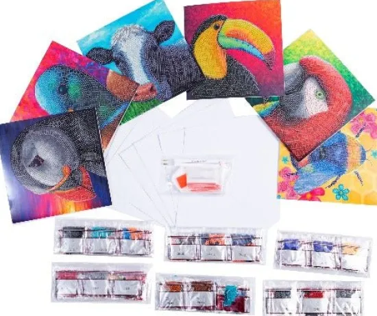 Craft Buddy "Colourful Wildlife" Crystal Art Card Set of 6 by Rachel Froud Online