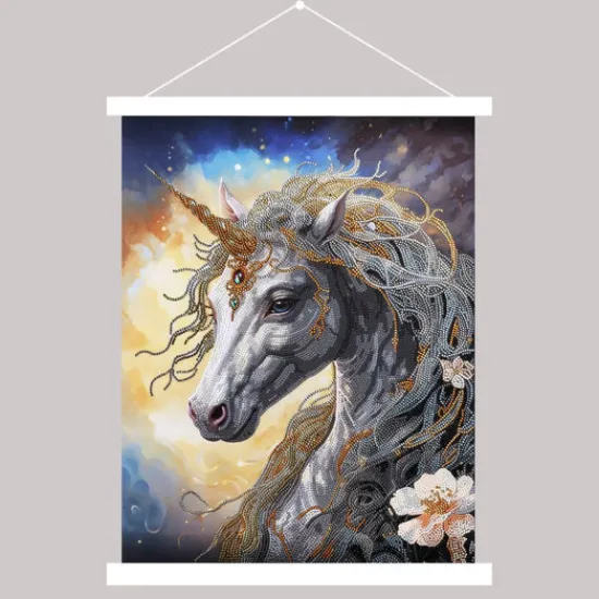 Craft Buddy "Cosmic Unicorn" Crystal Art Scroll Kit 40x50cm Clearance