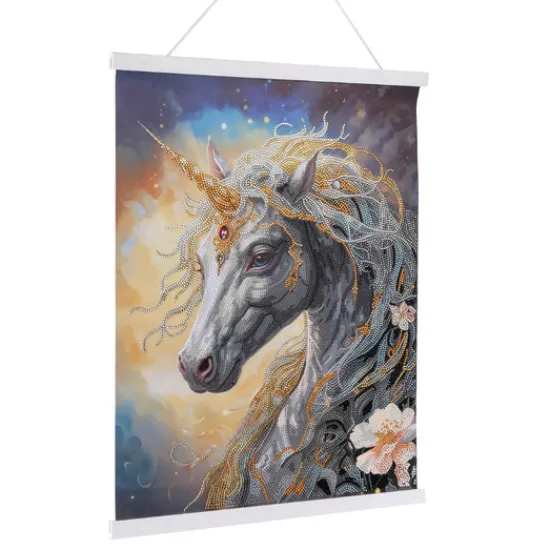 Craft Buddy "Cosmic Unicorn" Crystal Art Scroll Kit 40x50cm Clearance