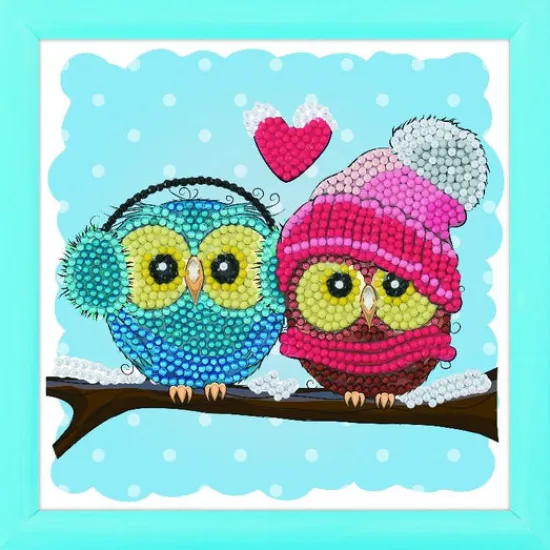 Craft Buddy "Cosy Owls" Crystal Art Frameable 16x16cm Fashion