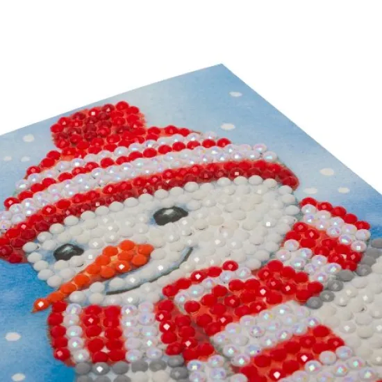 Craft Buddy Cosy Snowman, 10x15cm Crystal Art Card Hot