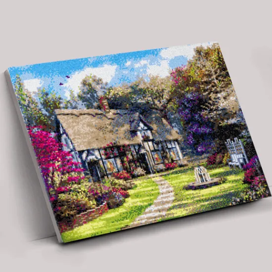 Craft Buddy "Country Cottage" Crystal Art Canvas Kit 40x50 cm Best