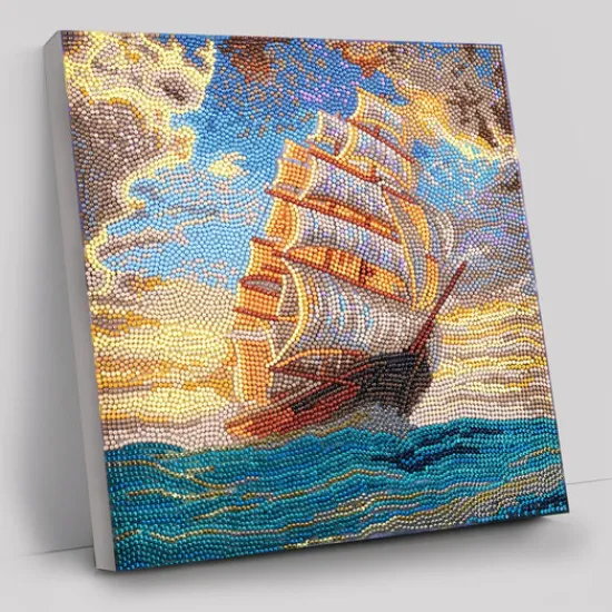 Craft Buddy "Courageous Voyage" Crystal Art Canvas by Thomas Kinkade 30x30cm Fashion