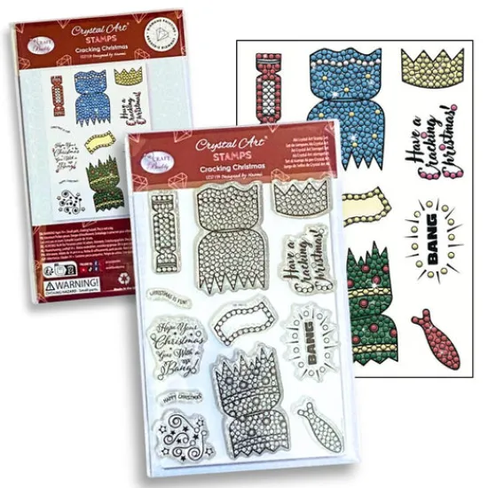 Craft Buddy "Cracking Christmas” Crystal Art A6 Stamp Set Hot
