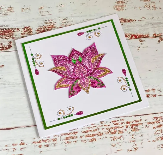 Craft Buddy Crystal Art Lahore Lotus A6 Stamp set Discount