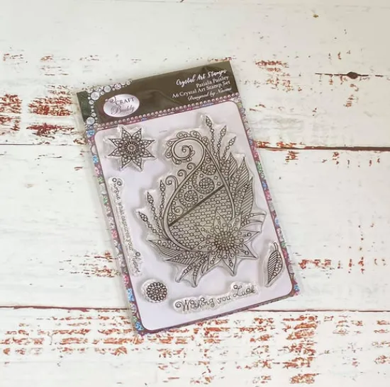 Craft Buddy Crystal Art Patiala Paisley A6 Stamp set Clearance