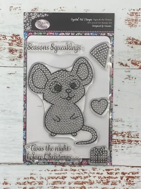 Craft Buddy Crystal Art Squeak the Mouse A6 Stamp Set Clearance